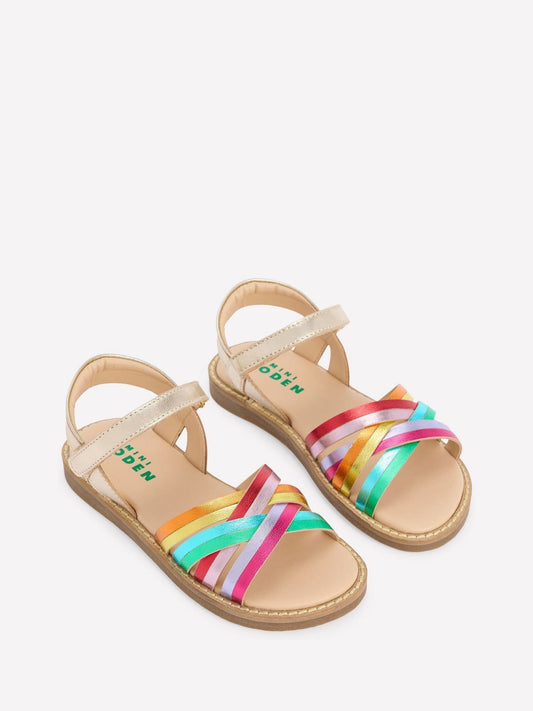 Boden Metallic Crossed Leather Sandals image 2