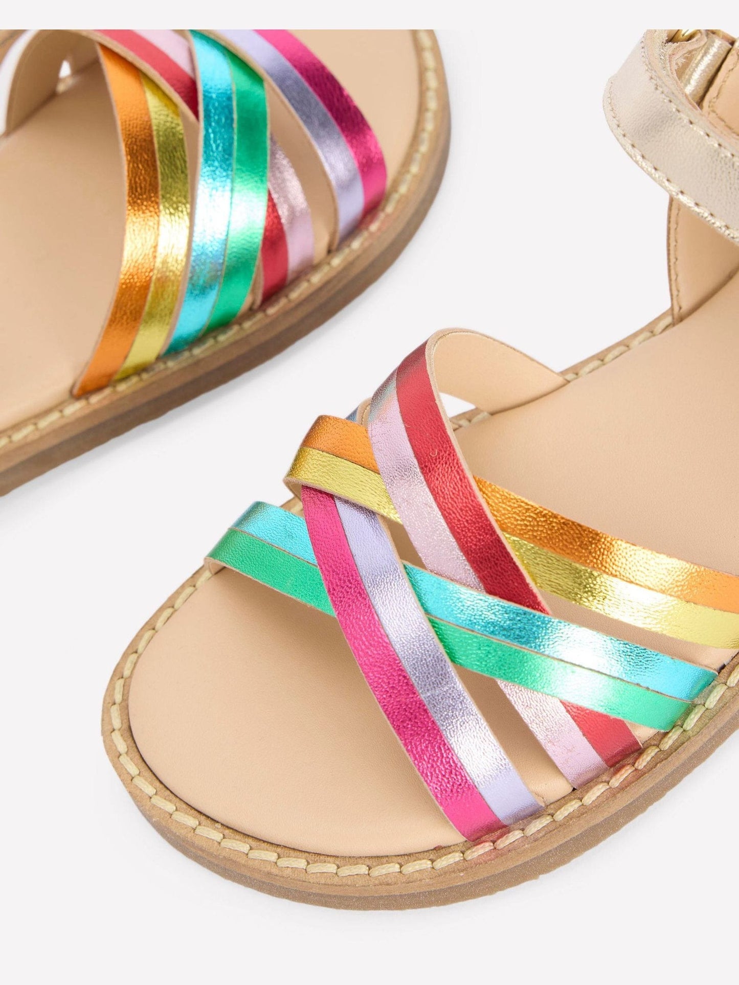 Boden Metallic Crossed Leather Sandals image 3