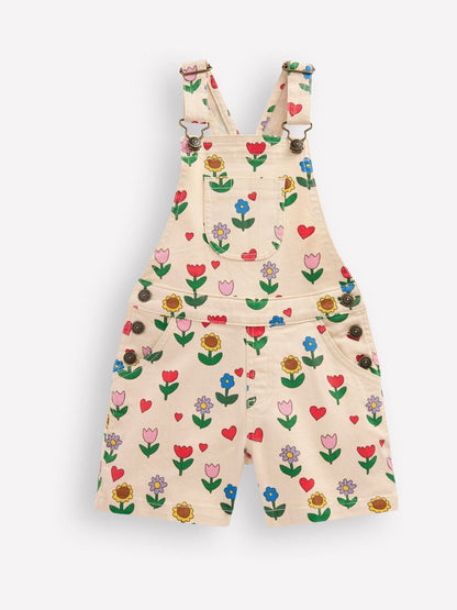 Boden Cream Short Dungarees image 2