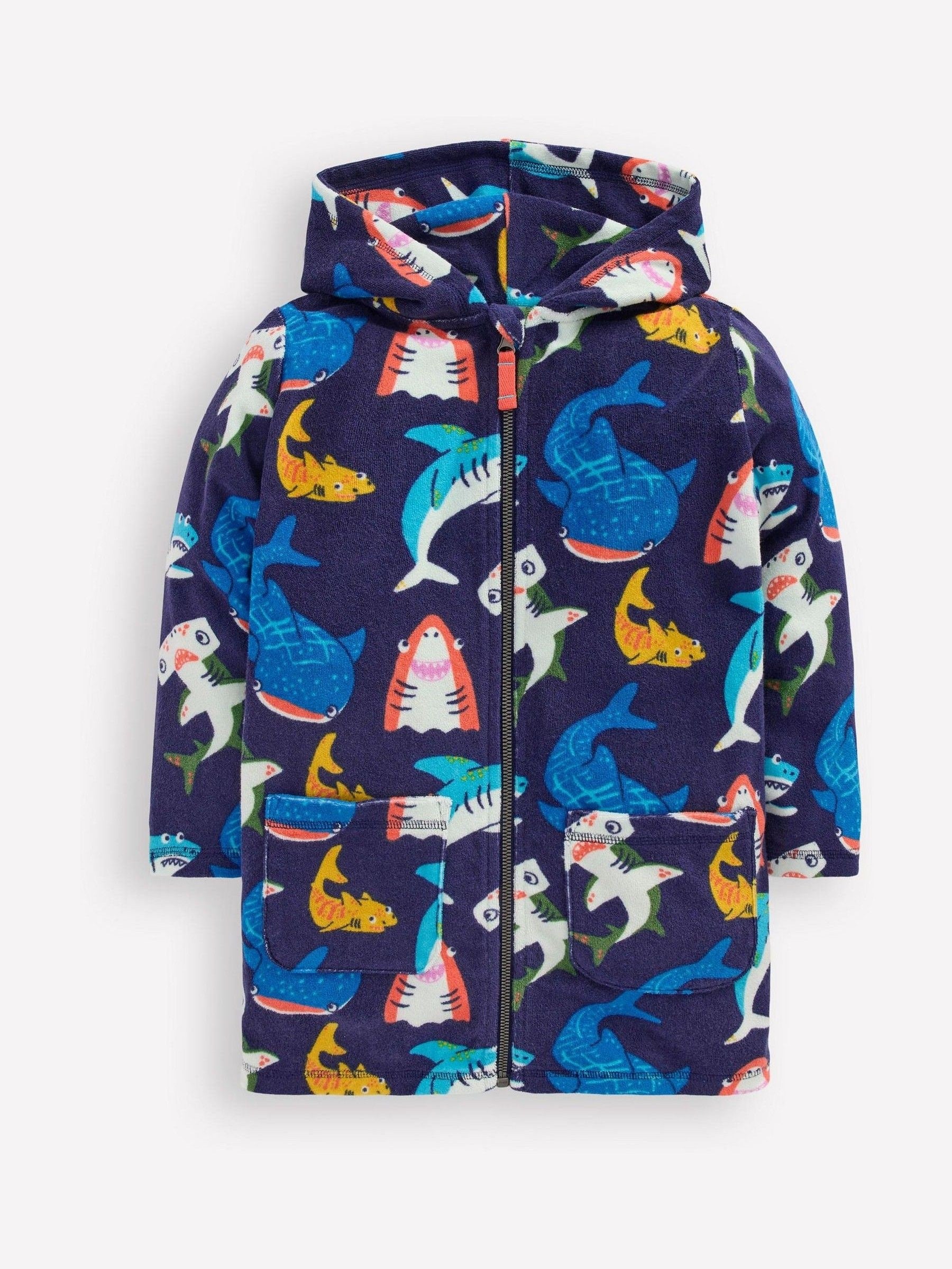 Boden Blue Towelling Zip Up Throw On Cover-Up image 2