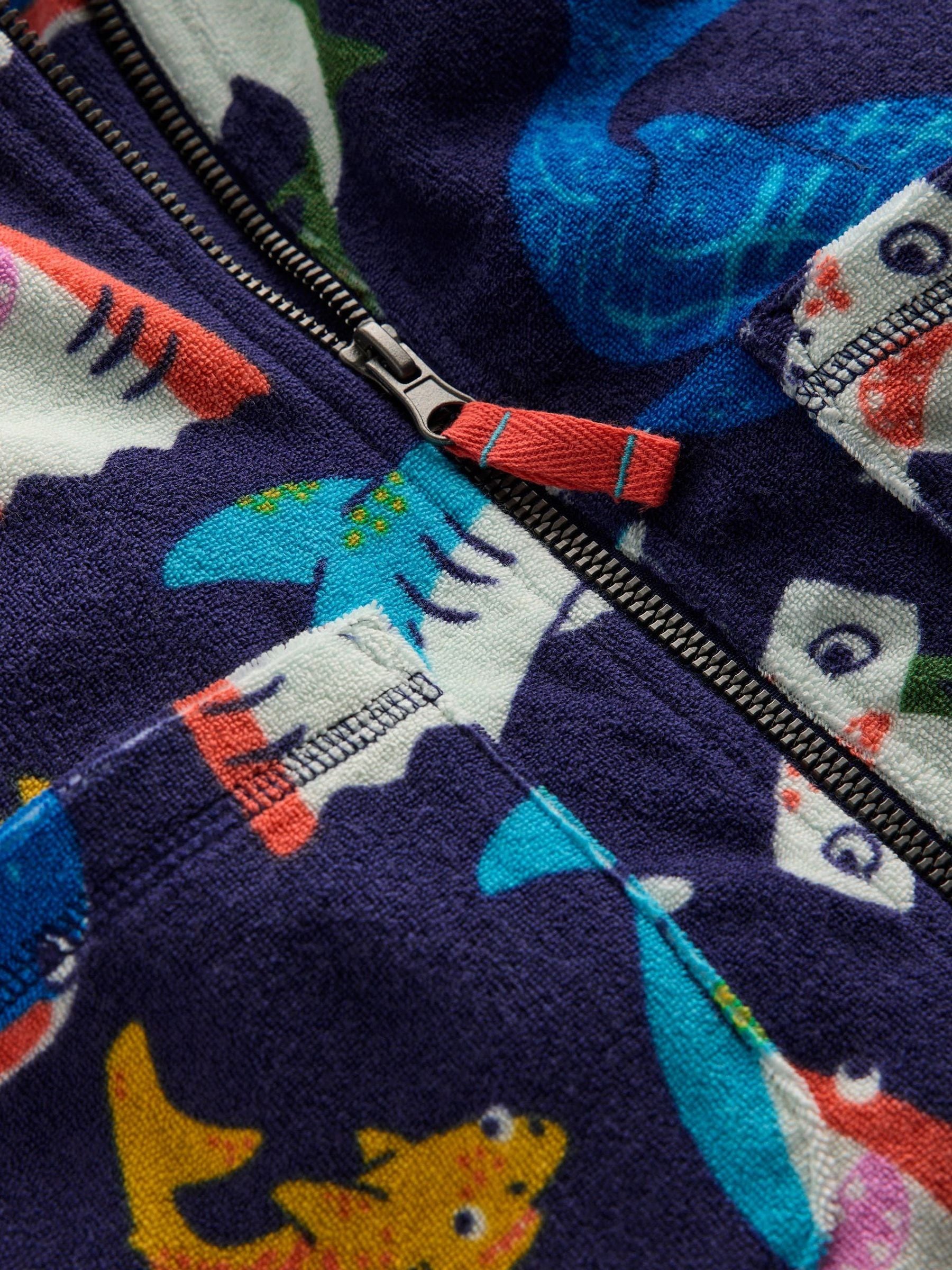 Boden Blue Towelling Zip Up Throw On Cover-Up image 4