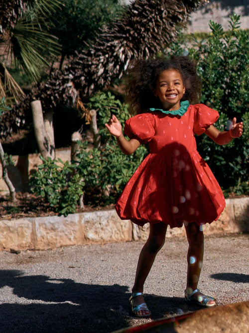 Boden Red Bubble Hem Dress image 1