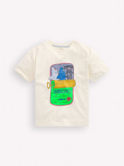 Boden Cream Relaxed Graphic T-Shirt image 1