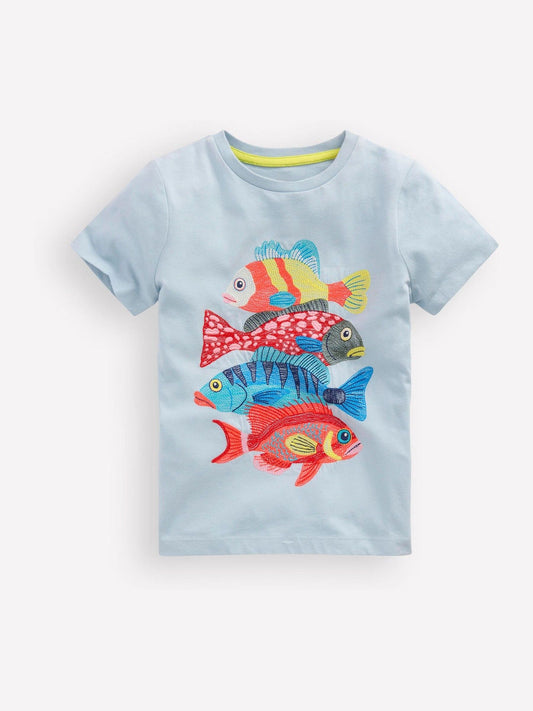 Boden Blue Superstitch T-Shirt image 1