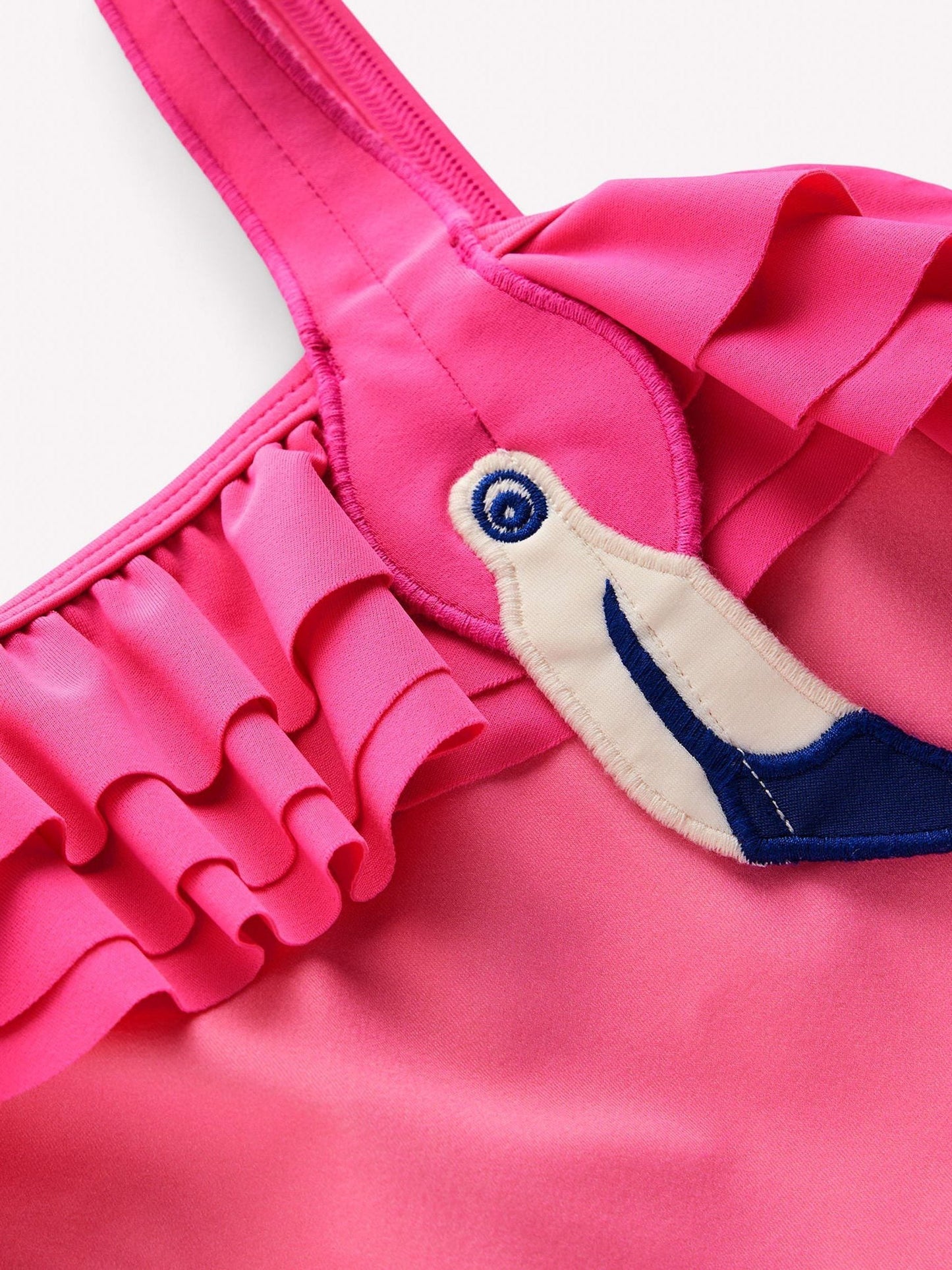 Boden Pink One Shoulder Appliqué Swimsuit image 3