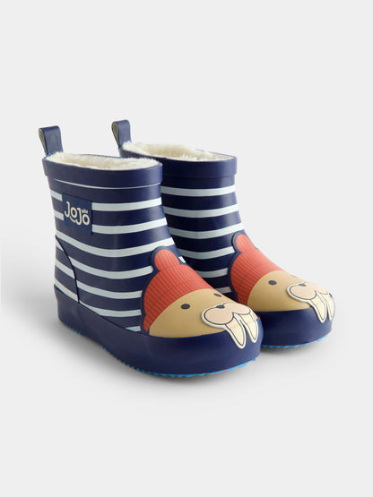 JoJo Maman Bébé Blue Walrus Cosy Lined Ankle Wellies - image 1