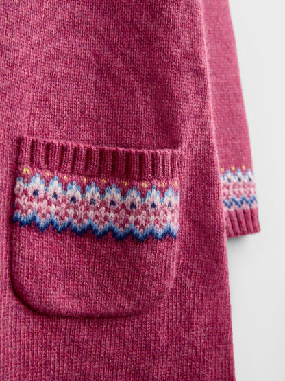 Dsiney Kidz - Jojo Maman Bébé Rose Pink Unicorn Fairisle Knitted Dress image 4