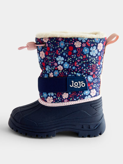 Dsiney Kidz - JoJo Maman Bébé Blue Floral Alpine Snow Boots image 3