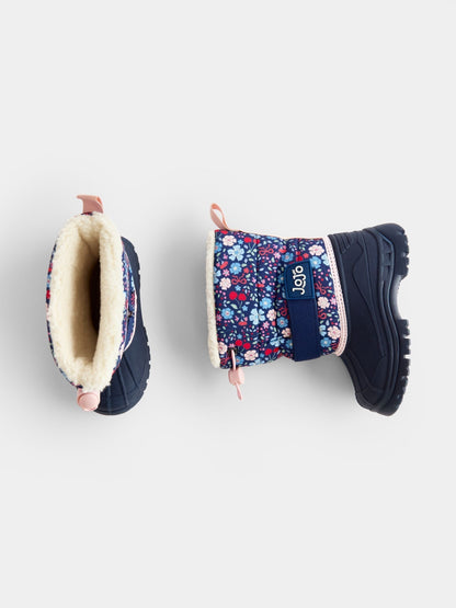 Dsiney Kidz - JoJo Maman Bébé Blue Floral Alpine Snow Boots image 4