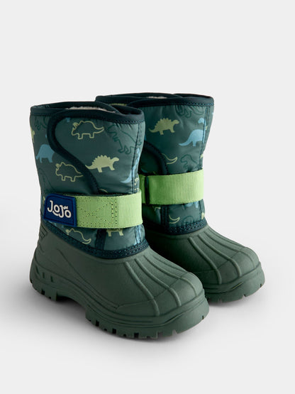Dsiney Kidz - JoJo Maman Bébé Green Dinosaur Alpine Snow Boot image 1