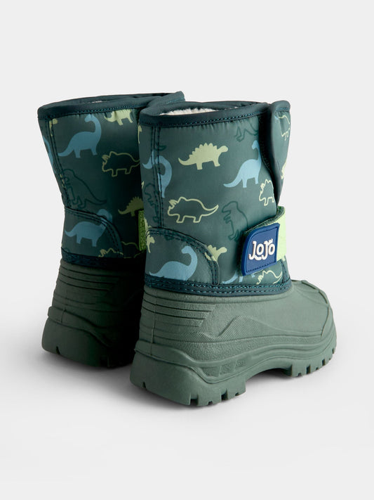 Dsiney Kidz - JoJo Maman Bébé Green Dinosaur Alpine Snow Boot image 2