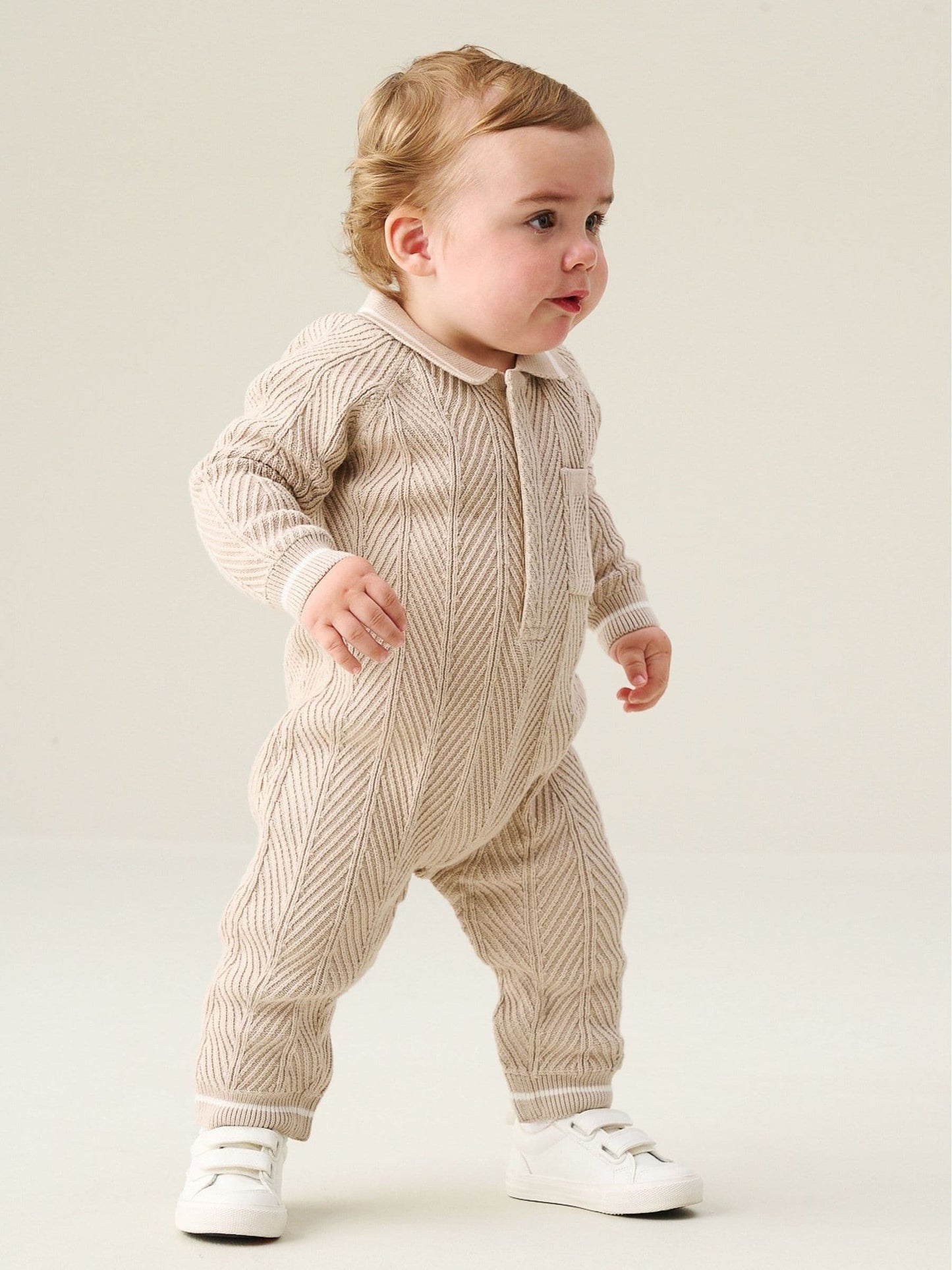 Angel & Rocket Natural Bobby Smart Knit Romper image 1