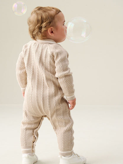 Angel & Rocket Natural Bobby Smart Knit Romper image 2