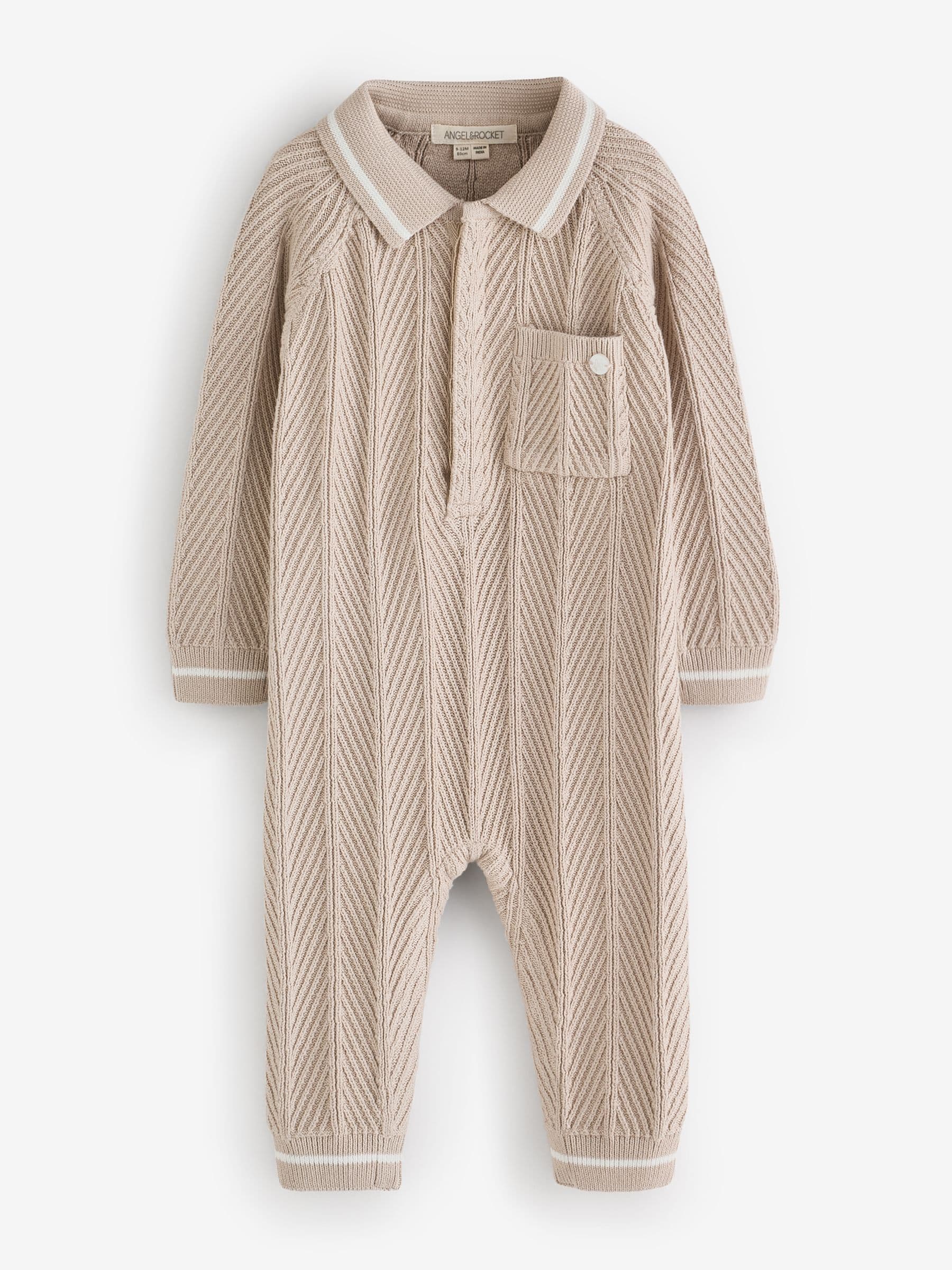 Angel & Rocket Natural Bobby Smart Knit Romper image 4