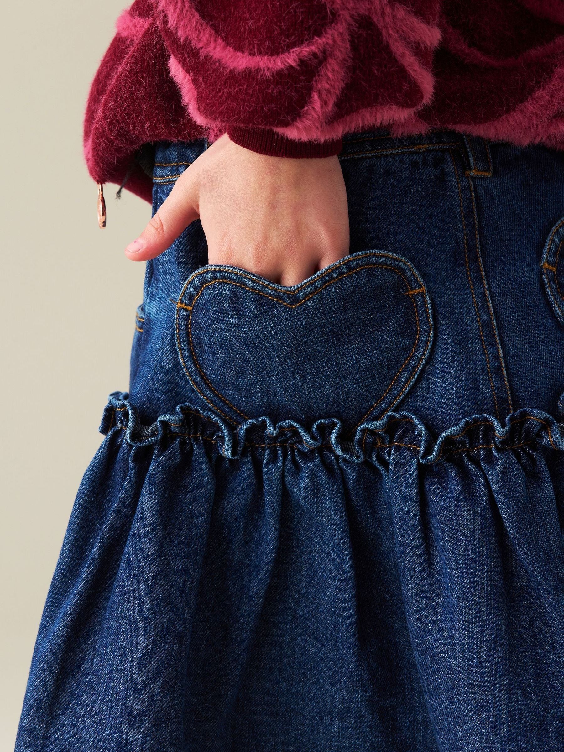 Dsiney Kidz - Angel & Rocket Blue Neomie Denim Scalloped Skirt image 4