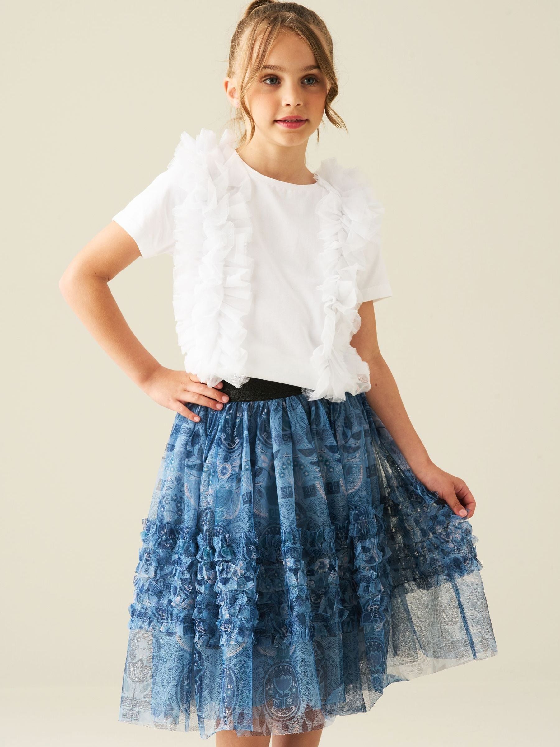 Dsiney Kidz - Angel & Rocket Blue Isabelle Mesh Print Skirt image 1
