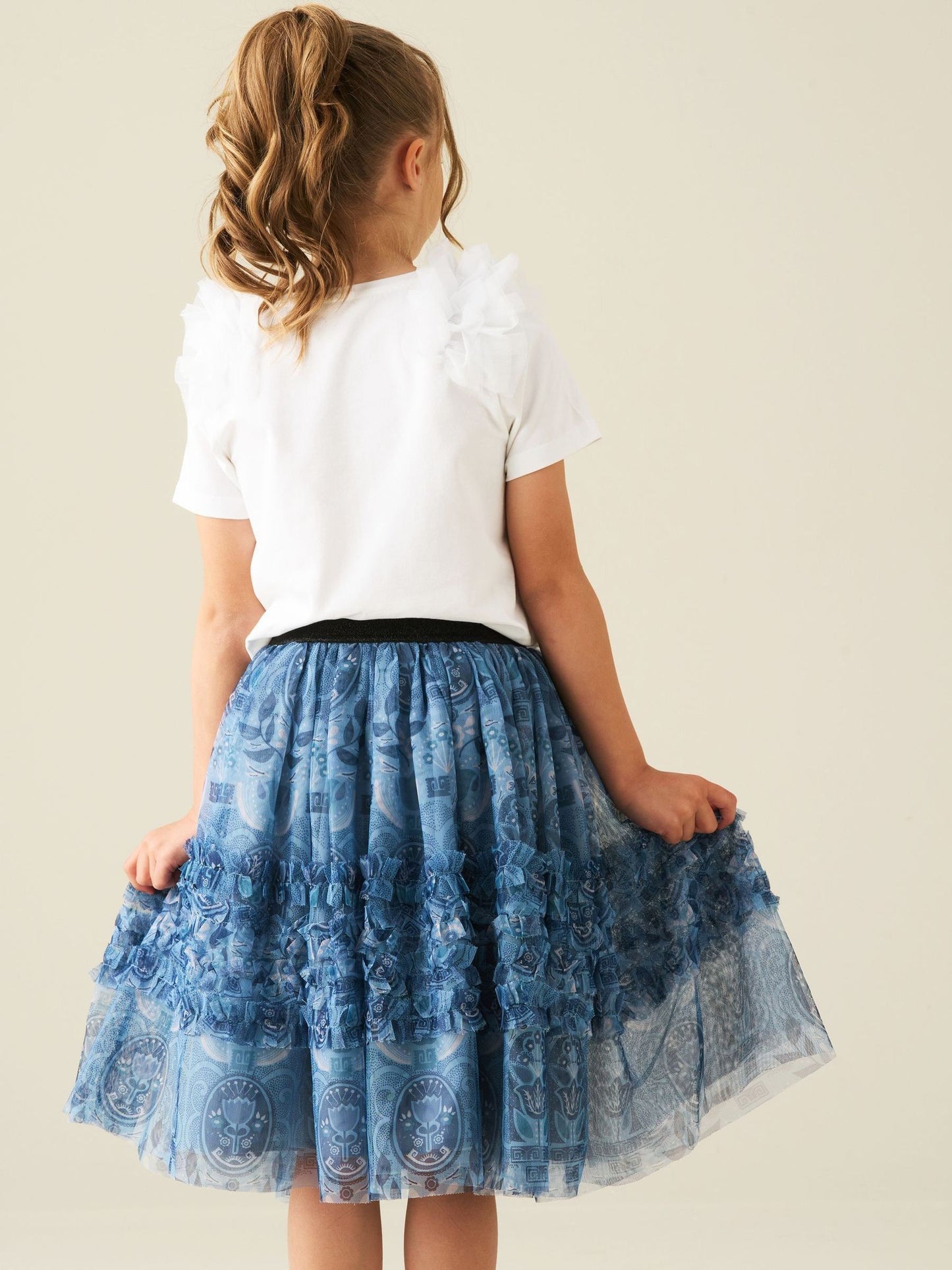 Dsiney Kidz - Angel & Rocket Blue Isabelle Mesh Print Skirt image 2