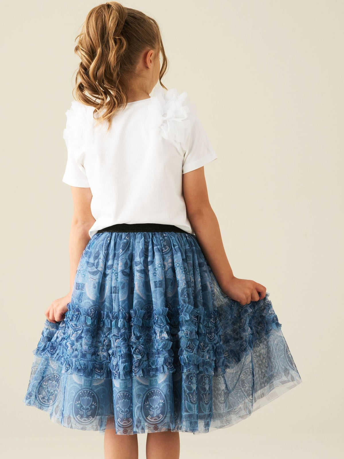 Dsiney Kidz - Angel & Rocket Blue Isabelle Mesh Print Skirt image 2