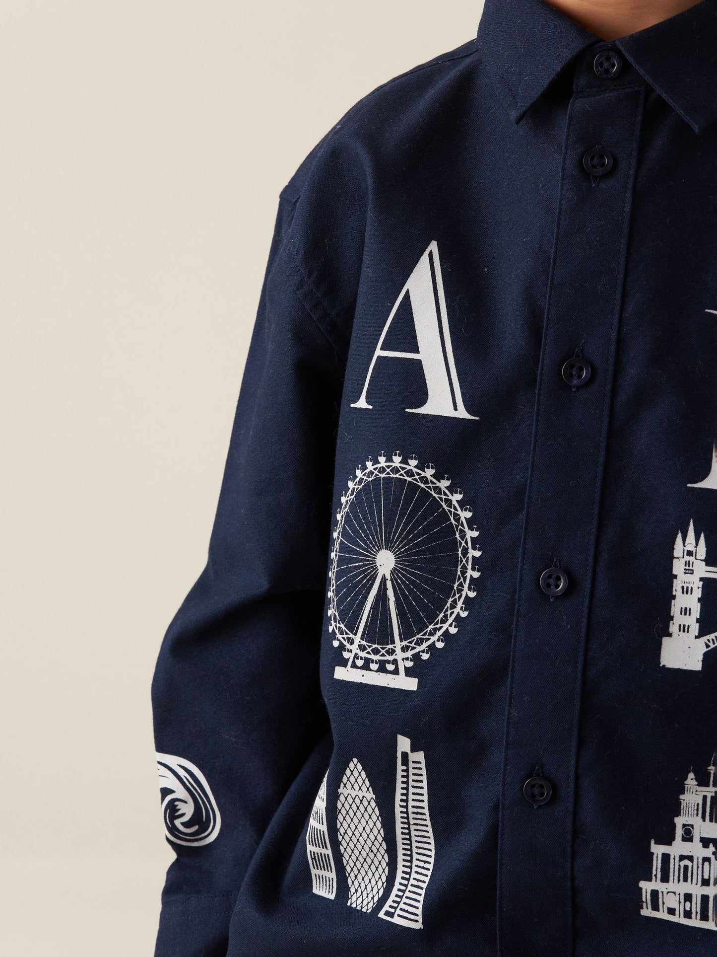 Dsiney Kidz - Angel & Rocket Blue Neo Oversized City Print Shirt image 4