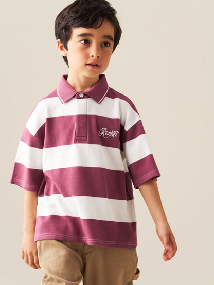 Dsiney Kidz - Angel & Rocket Red Rudy Striped Rugby Shirt image 1