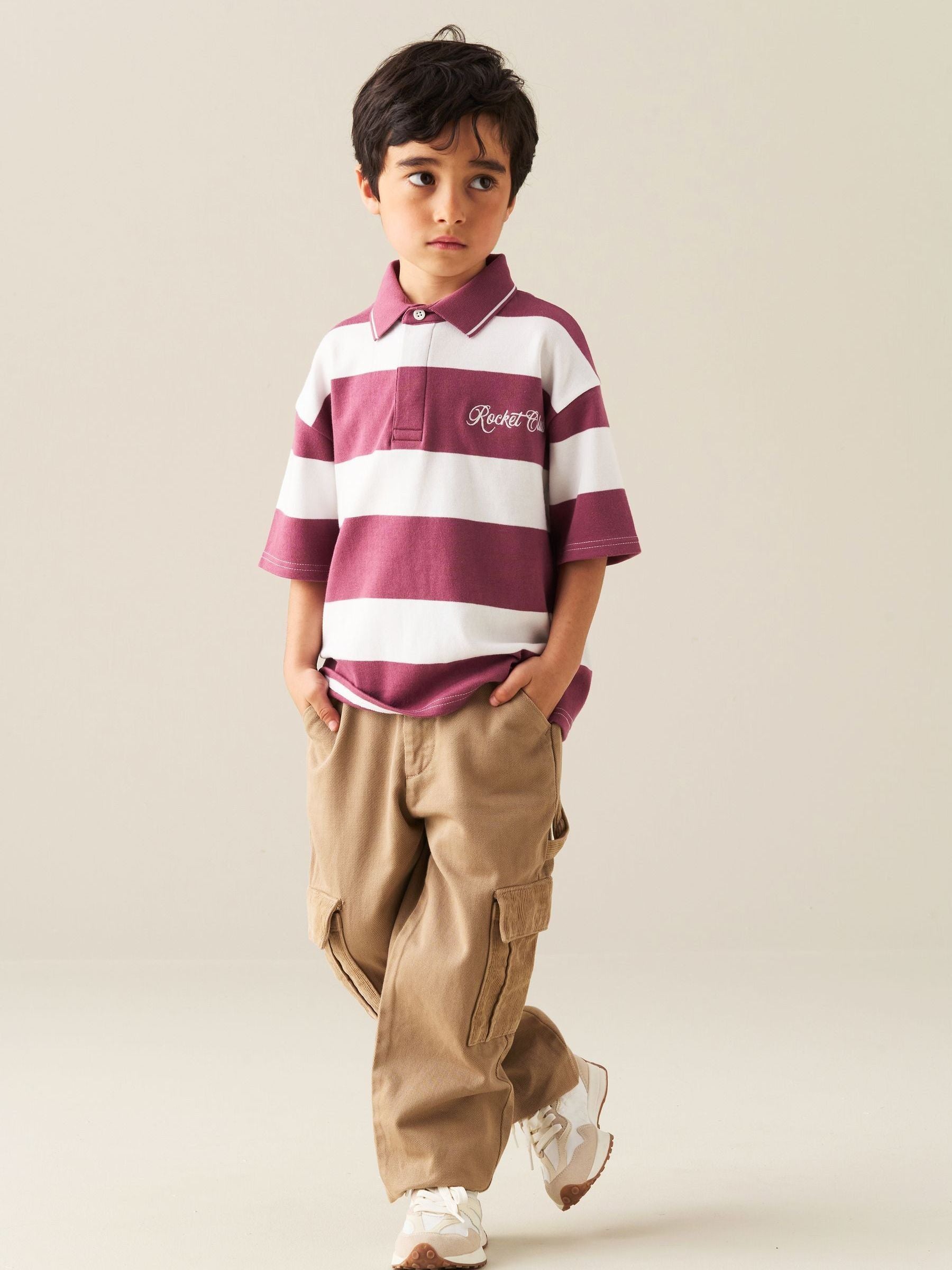 Dsiney Kidz - Angel & Rocket Red Rudy Striped Rugby Shirt image 2