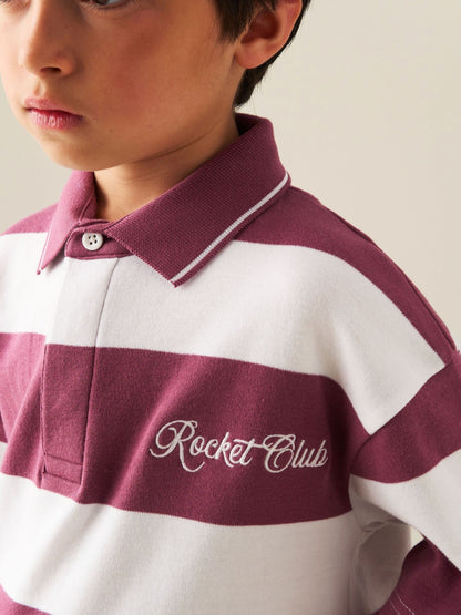 Dsiney Kidz - Angel & Rocket Red Rudy Striped Rugby Shirt image 3