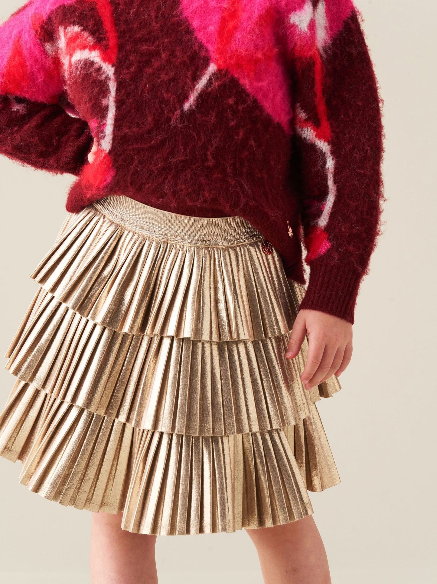 Dsiney Kidz - Angel & Rocket Gold Lucile Metallic Pleated Rara Skirt image 1
