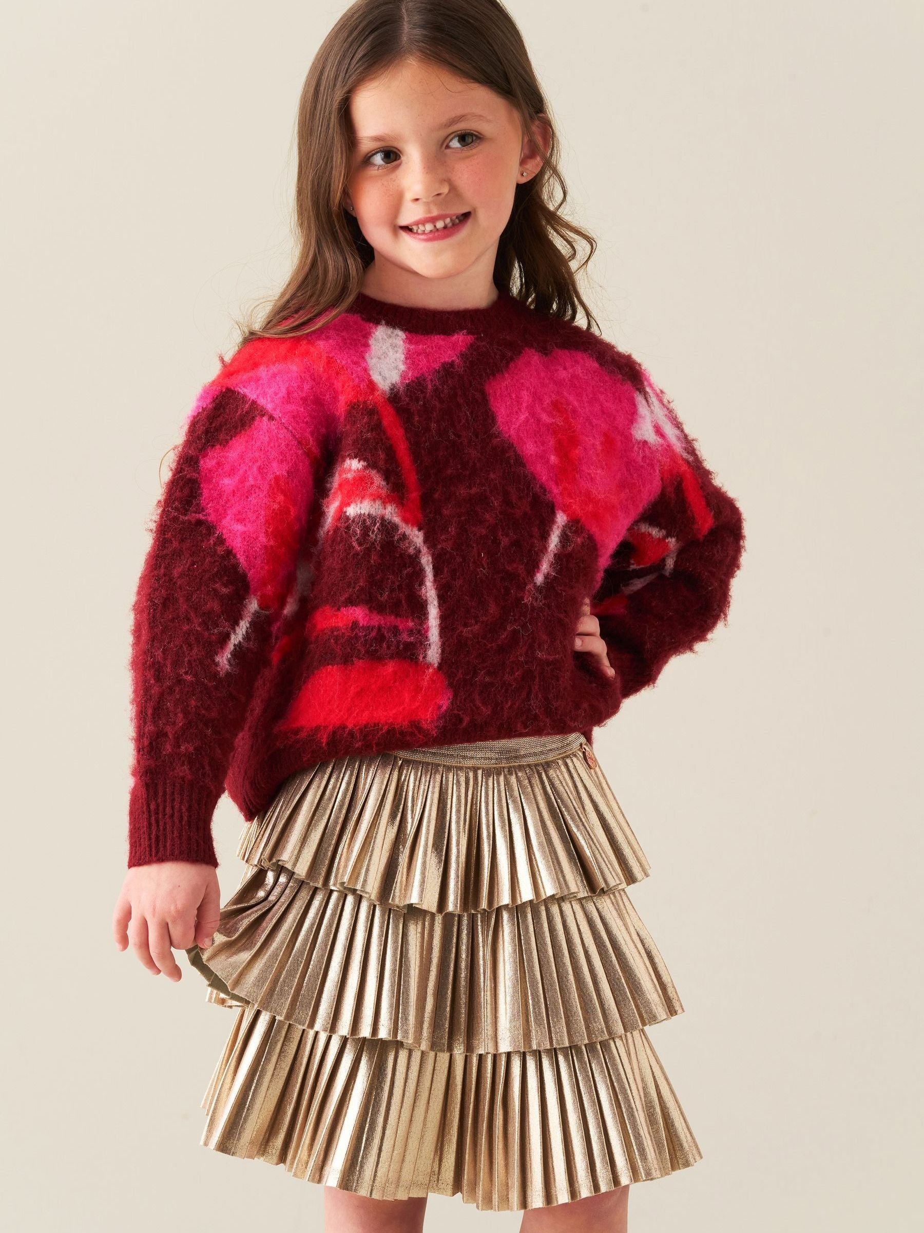 Dsiney Kidz - Angel & Rocket Gold Lucile Metallic Pleated Rara Skirt image 2