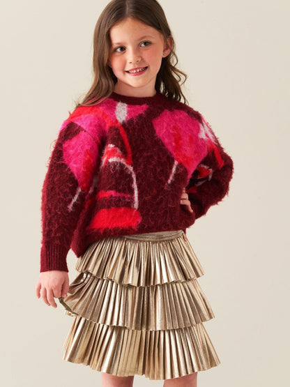 Dsiney Kidz - Angel & Rocket Gold Lucile Metallic Pleated Rara Skirt image 2