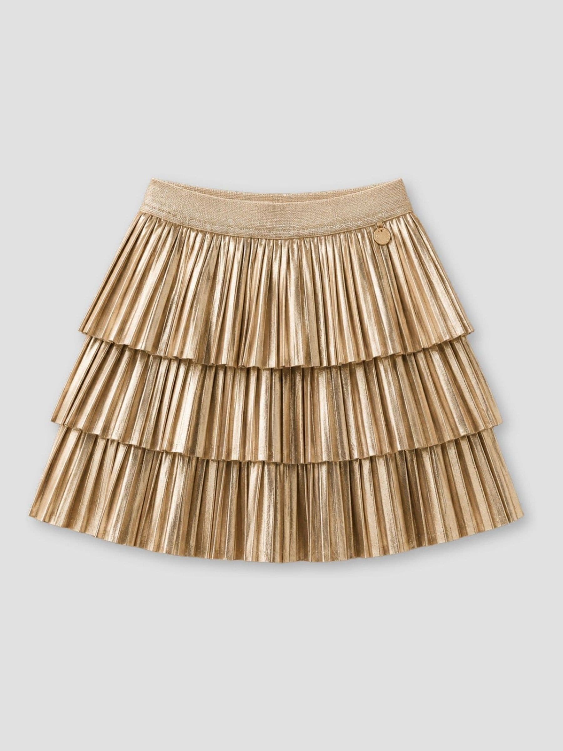 Dsiney Kidz - Angel & Rocket Gold Lucile Metallic Pleated Rara Skirt image 4