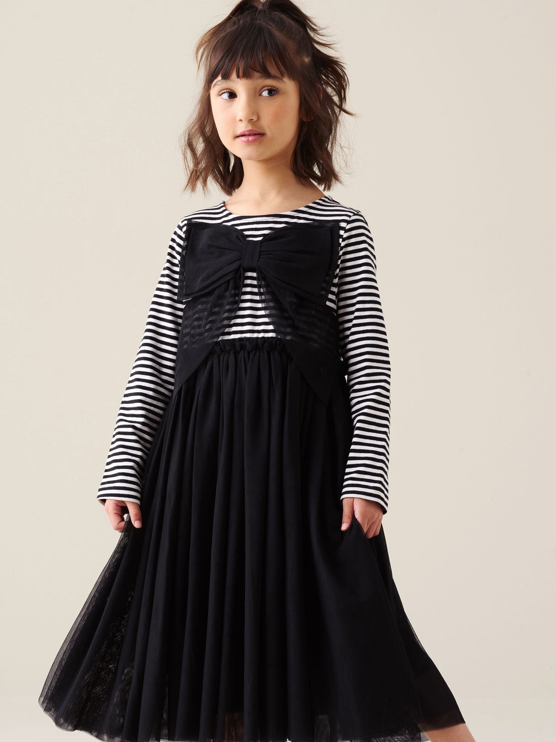 Dsiney Kidz - Angel & Rocket Black Carrie Jersey Mesh Dress image 1