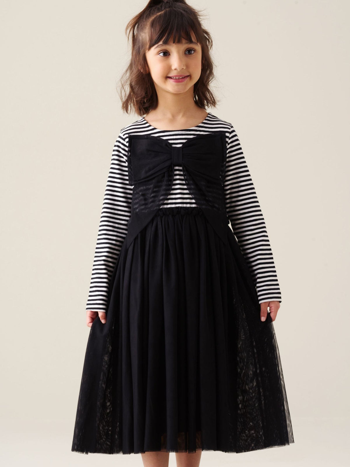 Dsiney Kidz - Angel & Rocket Black Carrie Jersey Mesh Dress image 4
