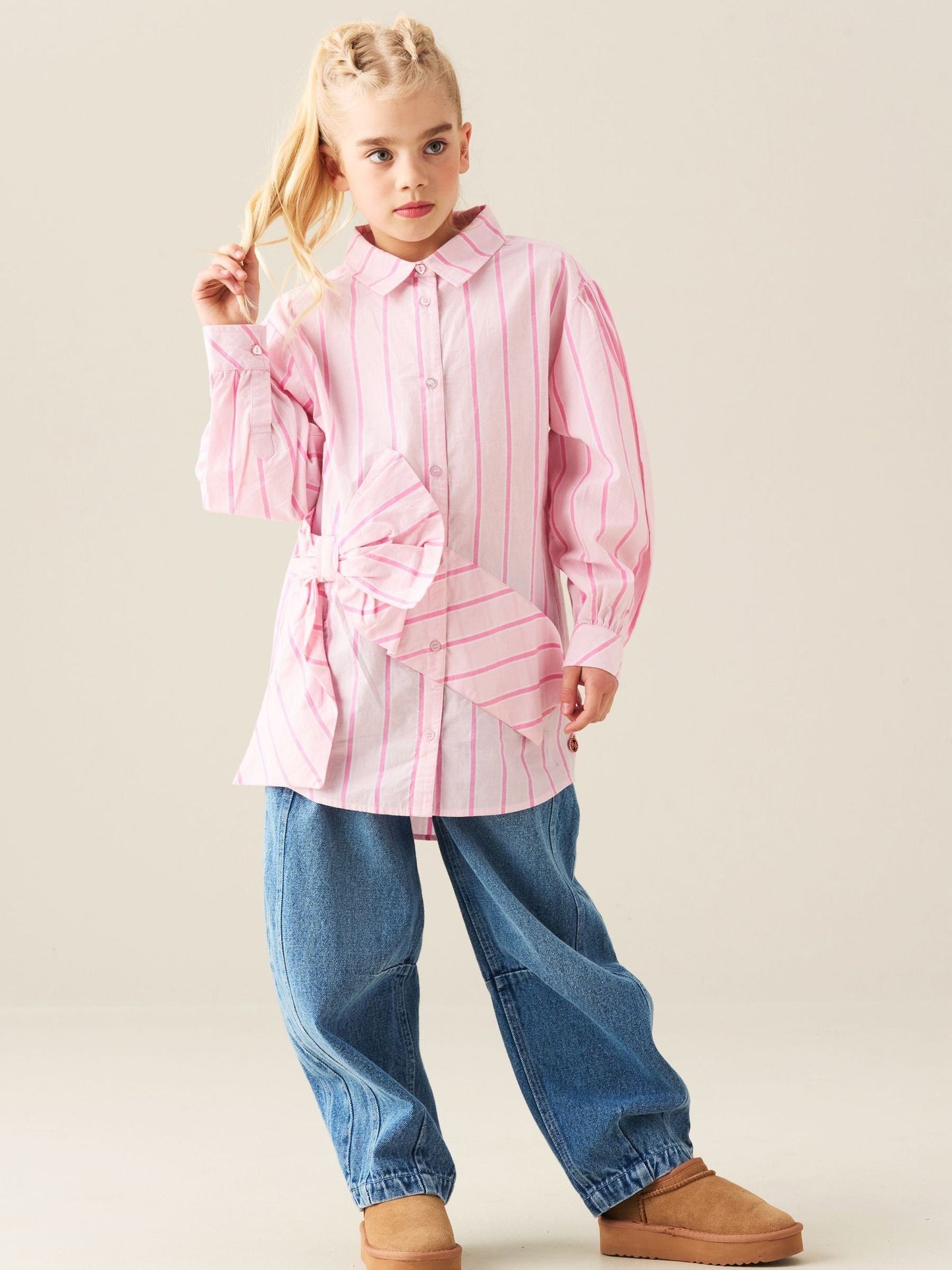 Dsiney Kidz - Angel & Rocket Pink Kelsey Stripe Shirt Mini Dress image 3