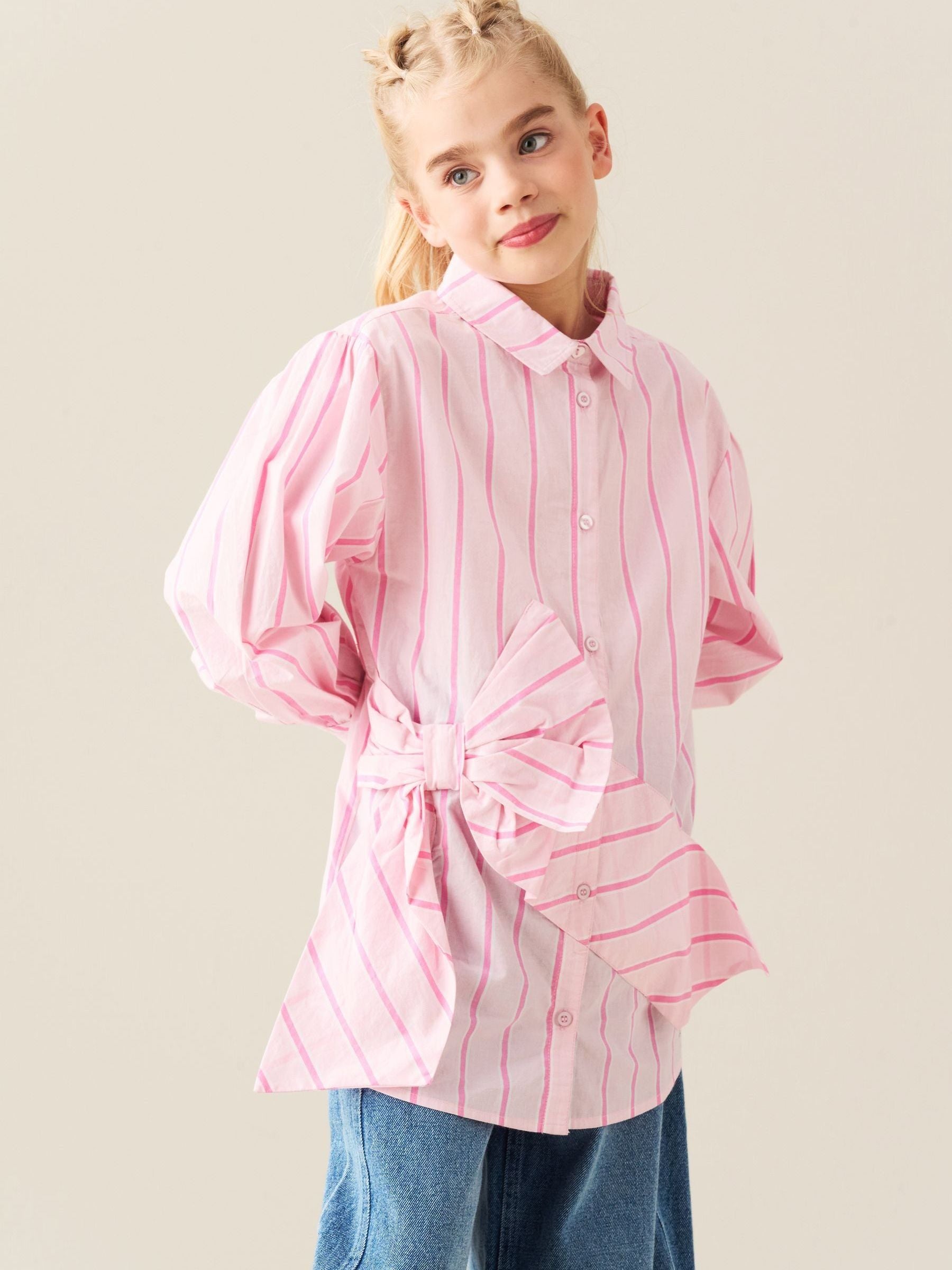 Dsiney Kidz - Angel & Rocket Pink Kelsey Stripe Shirt Mini Dress image 4