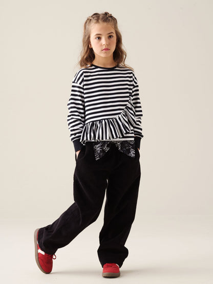 Dsiney Kidz - Angel & Rocket Black Marley Peplum Stripe T-Shirt image 3