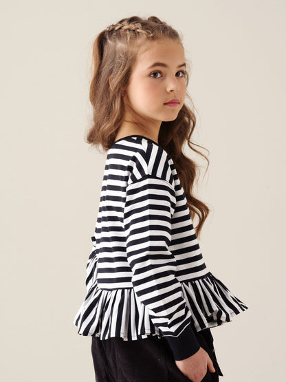 Dsiney Kidz - Angel & Rocket Black Marley Peplum Stripe T-Shirt image 5