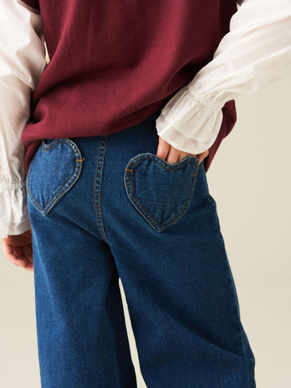 Dsiney Kidz - Angel & Rocket Blue Paloma Stretch Denim Heart Pocket Jeans image 3