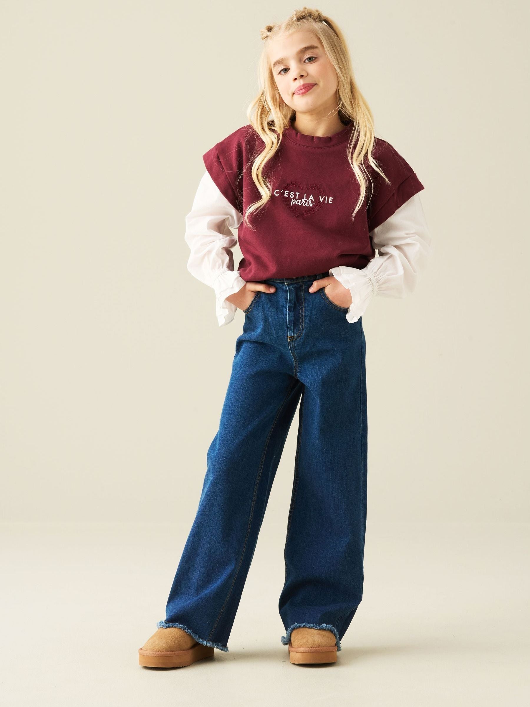 Dsiney Kidz - Angel & Rocket Blue Paloma Stretch Denim Heart Pocket Jeans image 4