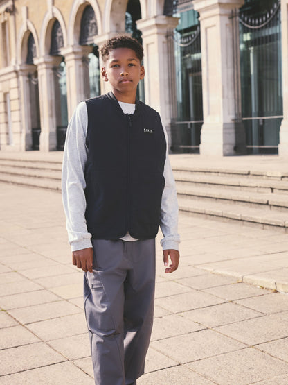 Baker by Ted Baker Black 3 Piece Gilet Grey Marl T-Shirt and Woven Cargo Trousers Set - image 1