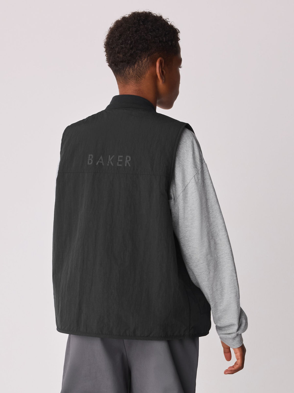 Baker by Ted Baker Black 3 Piece Gilet Grey Marl T-Shirt and Woven Cargo Trousers Set - image 10