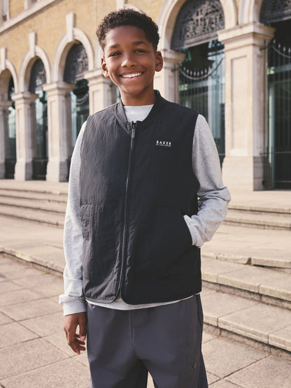 Baker by Ted Baker Black 3 Piece Gilet Grey Marl T-Shirt and Woven Cargo Trousers Set - image 3