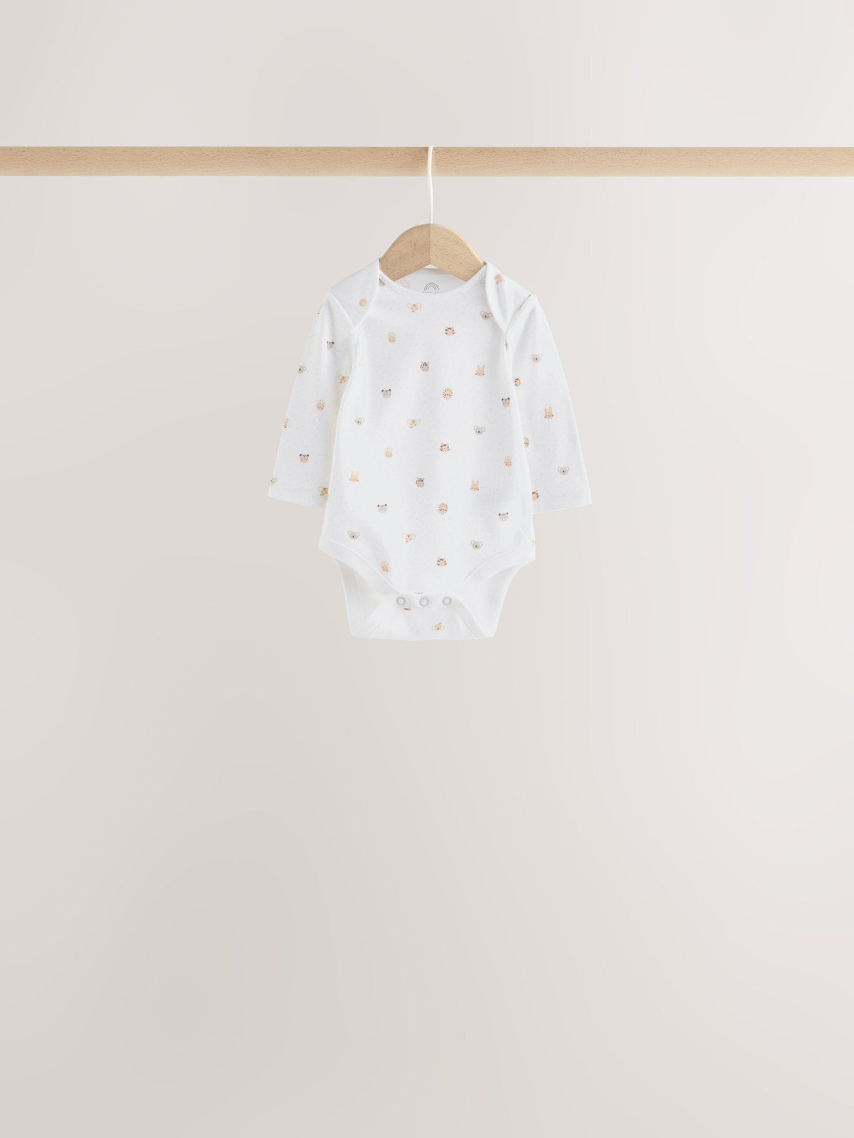 Dsiney Kidz - White Mini Safari Animals Long Sleeve Baby Bodysuits 5 Pack image 7