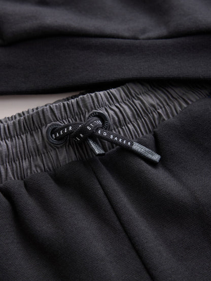 Baker by Ted Baker Black/Grey Oversized Blue Funnel Neck Hoodie and Joggers Set - image 6