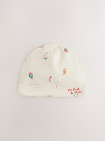 White/Red My First Christmas Baby Hat & Bib Set (0-12mths) - image 2