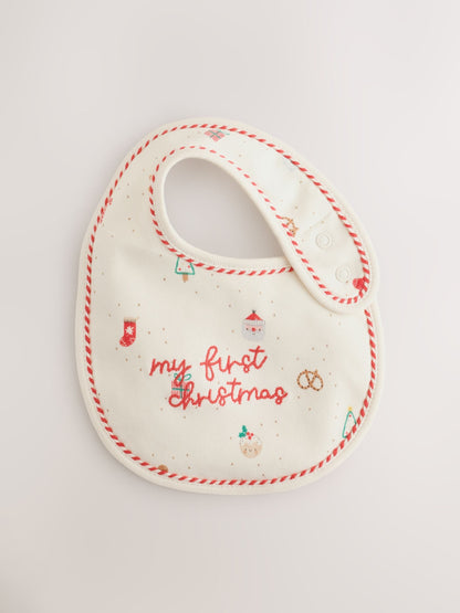 White/Red My First Christmas Baby Hat & Bib Set (0-12mths) - image 3