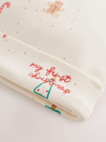 White/Red My First Christmas Baby Hat & Bib Set (0-12mths) - image 5