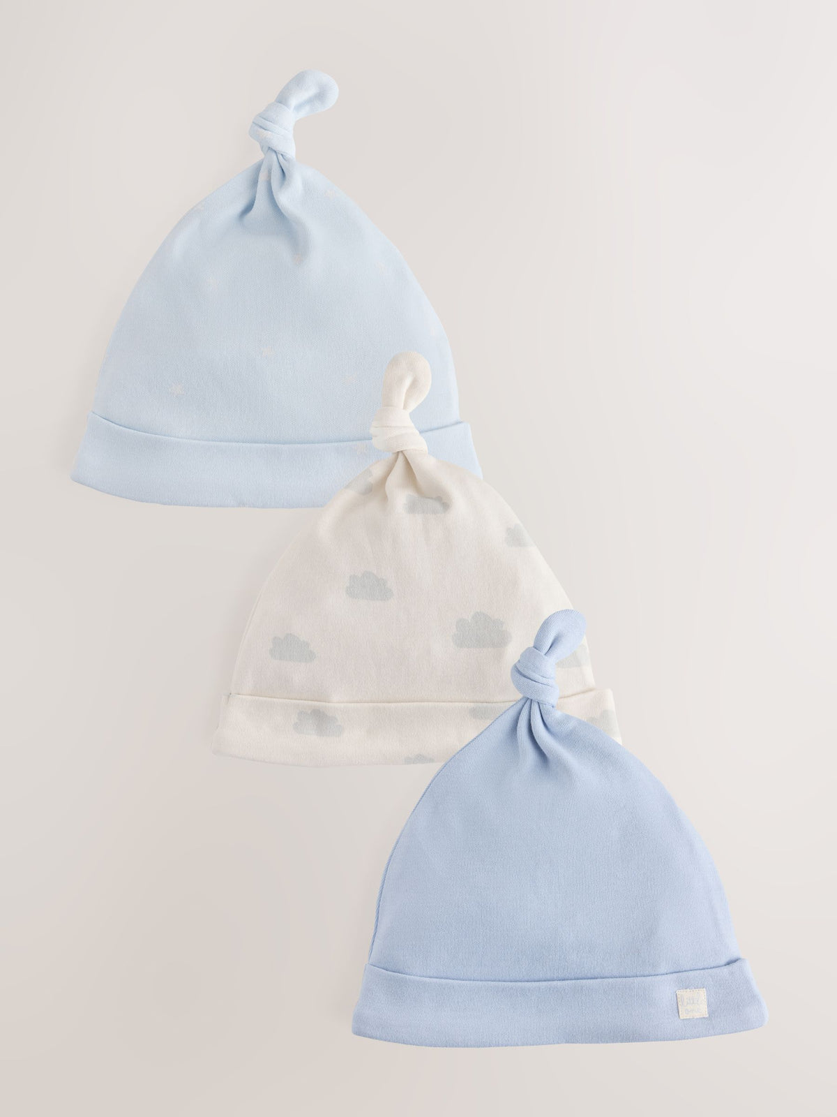 Pale Blue Cloud Beanies 3 Pack (0-12mths) - image 1