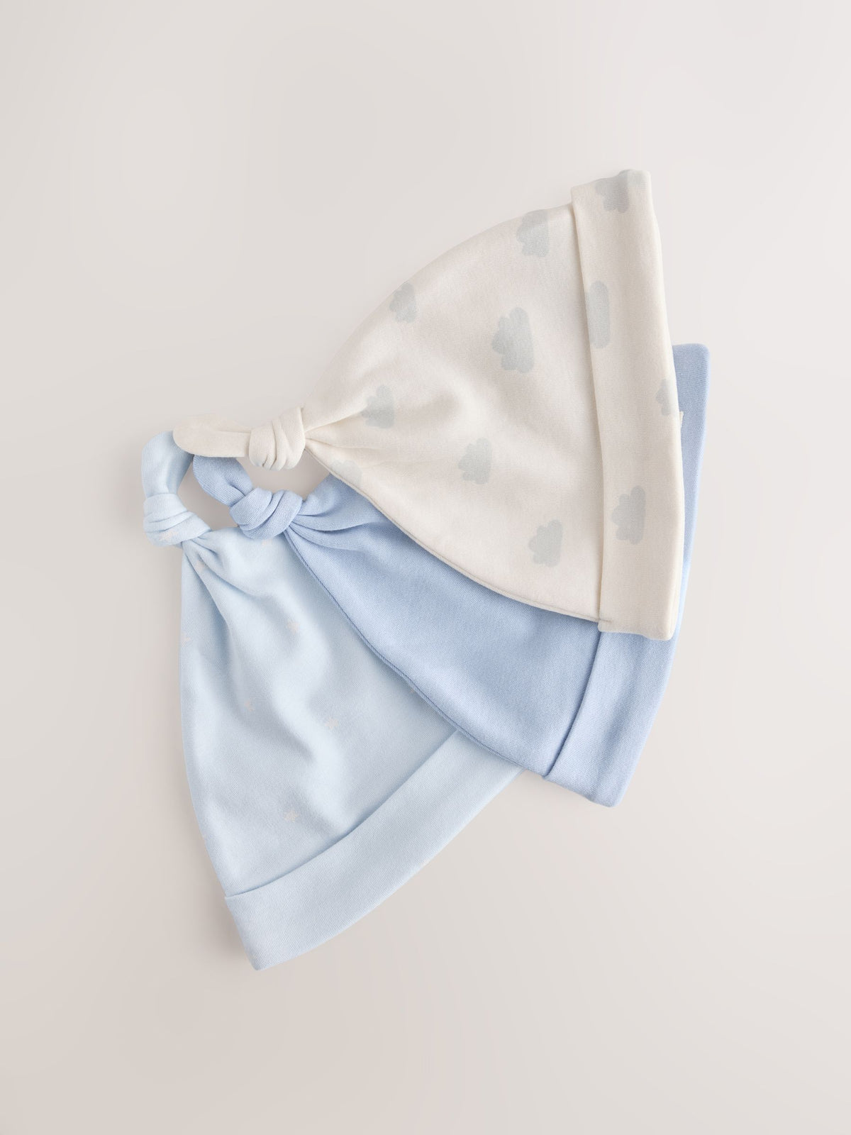 Pale Blue Cloud Beanies 3 Pack (0-12mths) - image 5