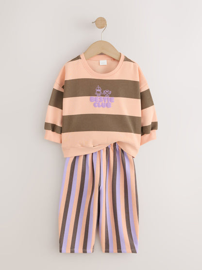 Pink/Purple Sweatshirt and Barrel Trousers Set 2 Pack (3mths-7yrs) - image 5