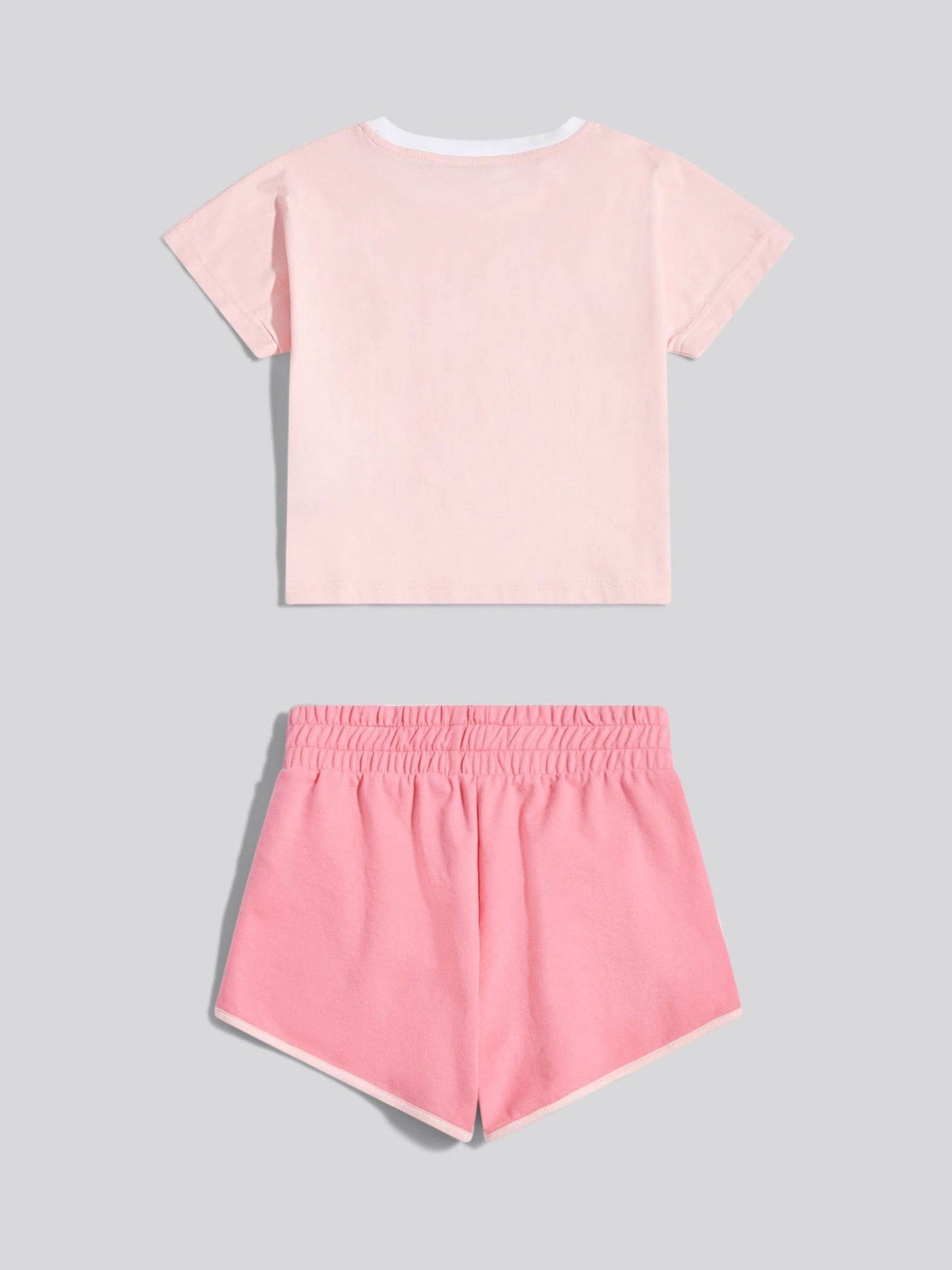 Dsiney Kidz - U.S. Polo Assn. Pink Script Graphic T-Shirt & Sweat Shorts Set image 1